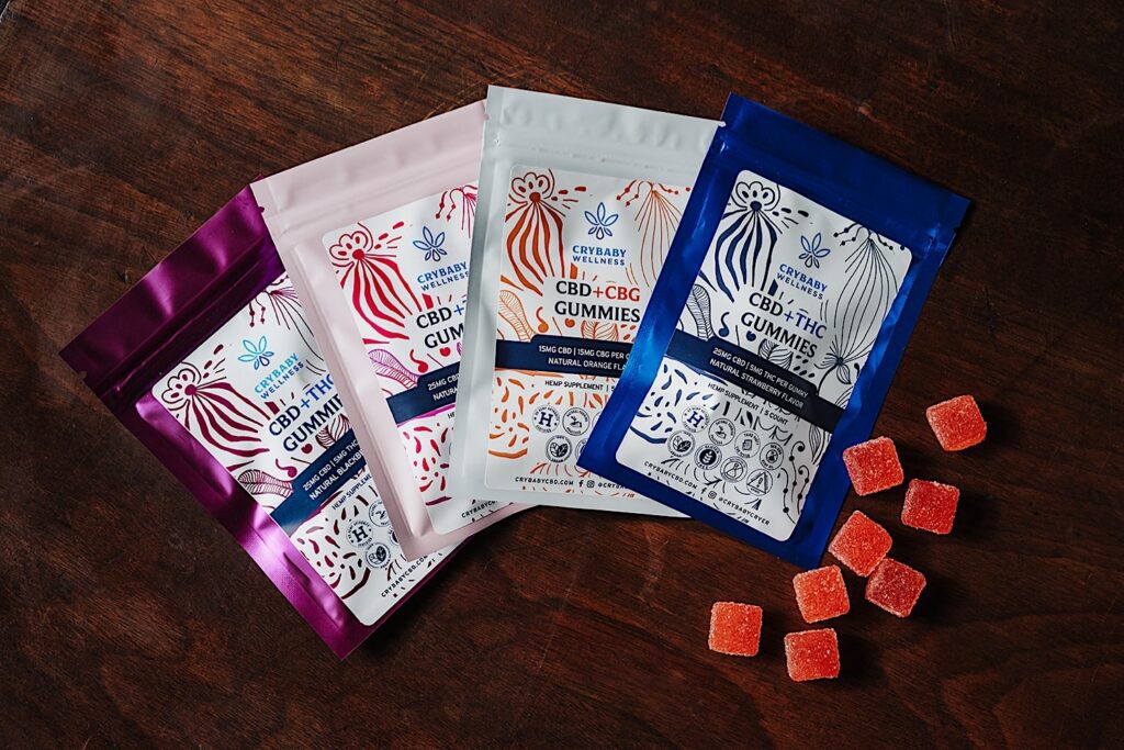 CBD and CBG Gummies by Crybaby Wellness at the Urban Apothecary in Batavia Illinois.