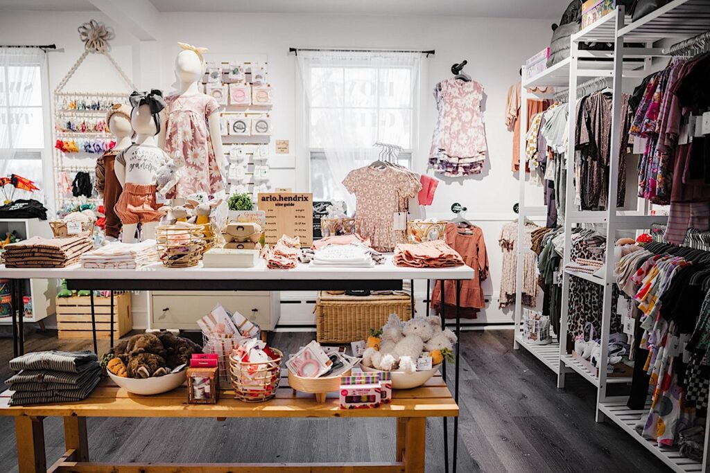 Children's clothing boutique Arlo.Hendrix in the Wilson Street Mercantile in Batavia Illinois. 